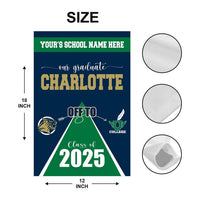 Personalized College Bound Garden Flag, Double Sided Future Graduate Custom Decor, University Bound Yard Sign, Class of 2025 Graduation Flag