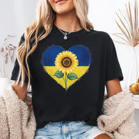 Sunflower Ukraine Short Sleeve T-Shirt, Ukraine Support Outfit