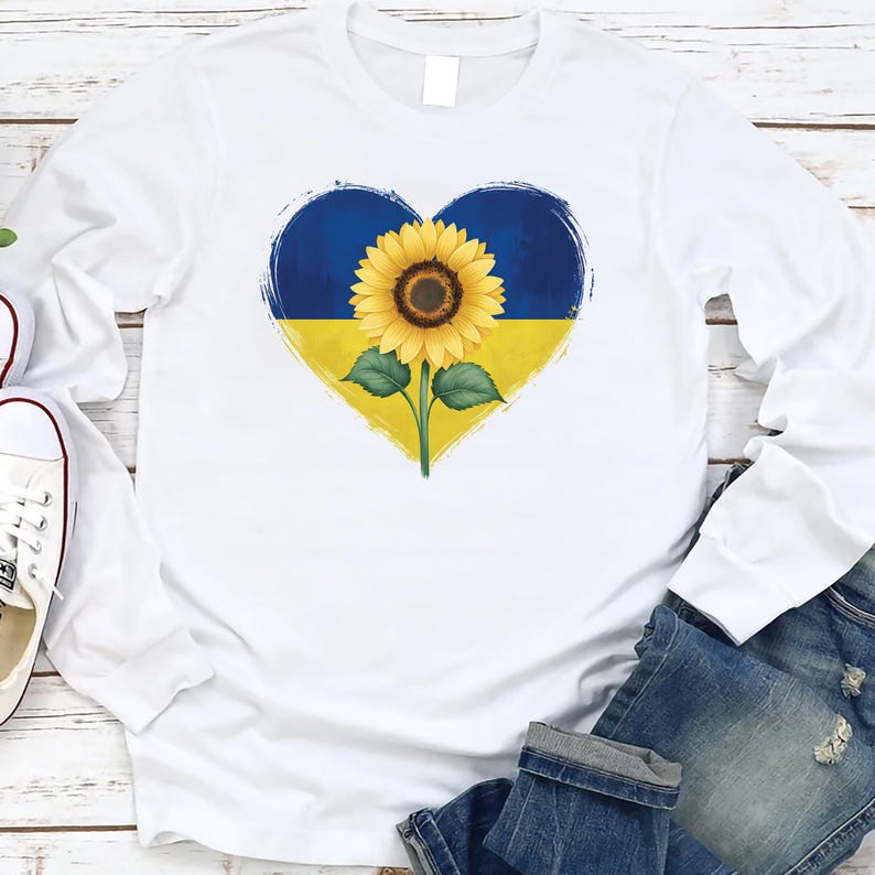 Sunflower Ukraine Long Sleeve Shirt, Ukraine Support Outfit