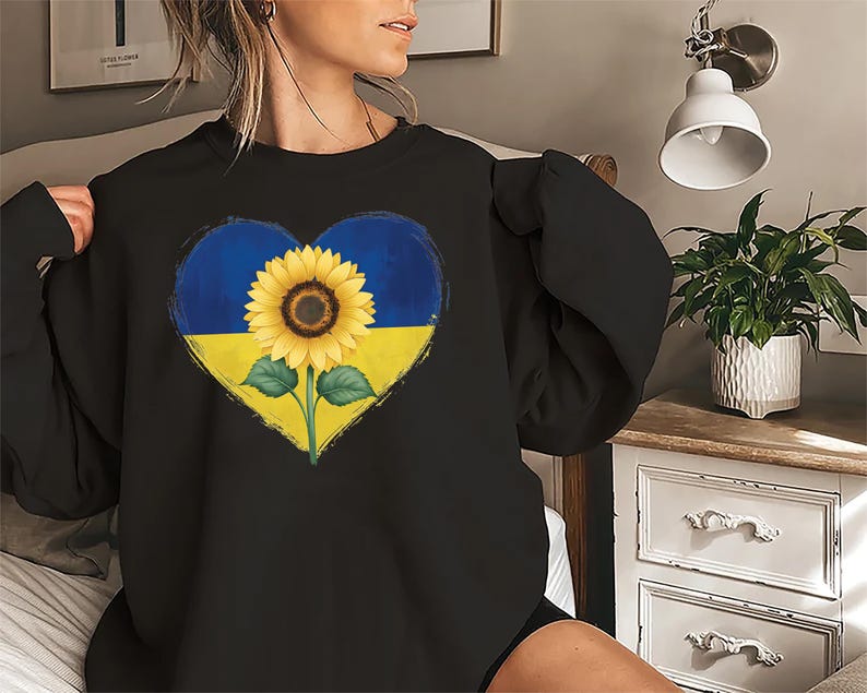 Sunflower Ukraine Sweatshirt, Ukraine Support Outfit