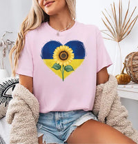 Sunflower Ukraine Short Sleeve T-Shirt, Ukraine Support Outfit