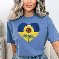 Sunflower Ukraine Short Sleeve T-Shirt, Ukraine Support Outfit