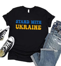 Stand With Ukraine Short Sleeve T-Shirt, Ukraine Support Outfit