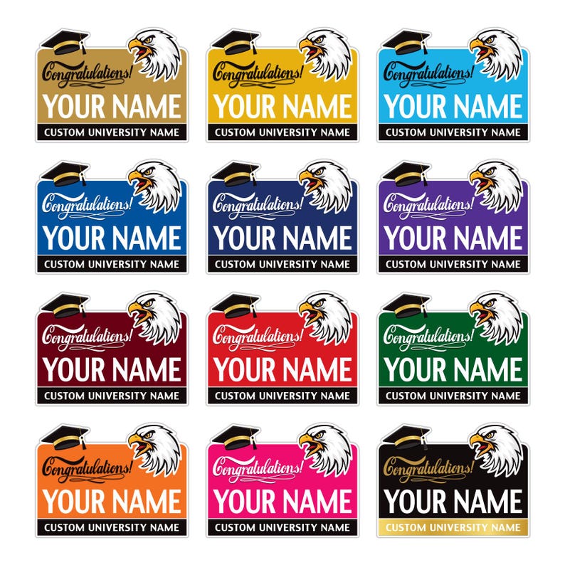 Personalized College Graduation Yard Sign 2025, College Logo Sign, Custom Graduate School College University Yard Sign with Metal H-Stake