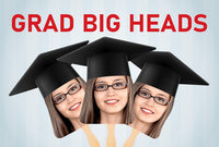 Custom Face Fans With Wooden Handle, Graduation Head, Grad Face Fans, Class of 2025 Head Fans, Graduation Faces on a Stick