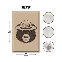 Resist Bear Garden Flag, 12x18 Inch Double Sided, Resist Hate, Anti-Trump, Protect Our National Parks, Resist Racism, Resist Fascism Flag