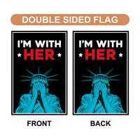 I'm With Her Statue of Liberty Garden Flag, 12x18 Inch Double Sided, Anti-Trump Flag, Human Rights Flag, Anti Racism Flag, Lady Liberty Flag