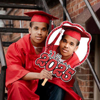 Custom Face Fans With Wooden Handle, Graduation Head, Grad Face Fans, Class of 2025 Head Fans, Graduation Faces on a Stick