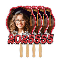 Custom Face Fans With Wooden Handle, Graduation Head, Grad Face Fans, Class of 2025 Head Fans, Graduation Faces on a Stick