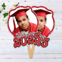 Custom Face Fans With Wooden Handle, Graduation Head, Grad Face Fans, Class of 2025 Head Fans, Graduation Faces on a Stick