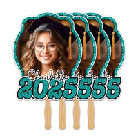 Custom Face Fans With Wooden Handle, Graduation Head, Grad Face Fans, Class of 2025 Head Fans, Graduation Faces on a Stick