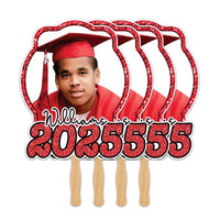 Custom Face Fans With Wooden Handle, Graduation Head, Grad Face Fans, Class of 2025 Head Fans, Graduation Faces on a Stick