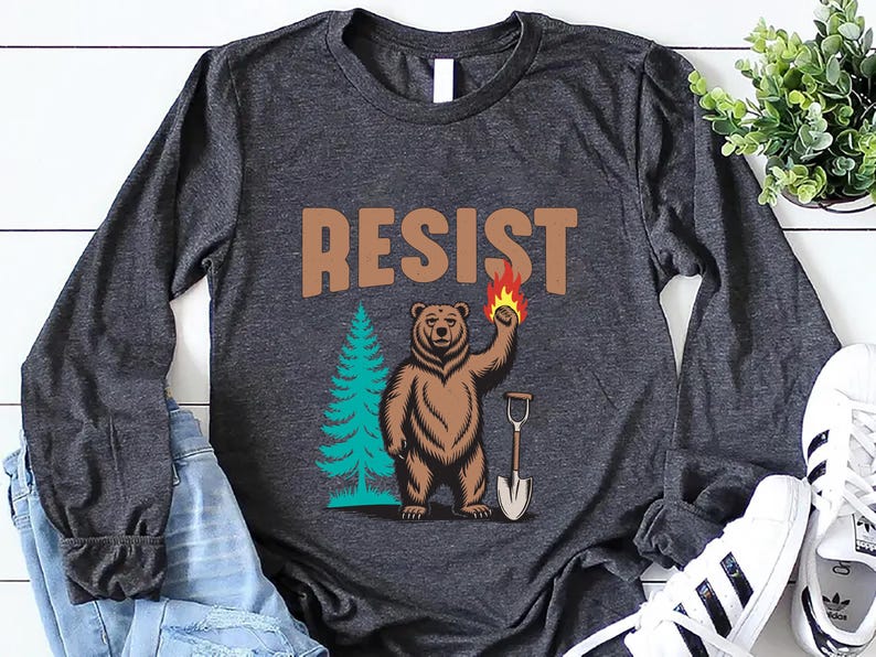 Bear Resist Long Sleeve Shirt, Parks Over Profit