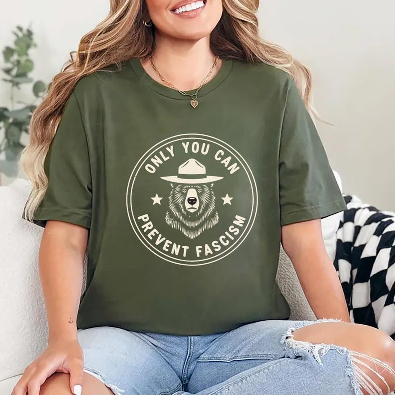 Bear Resist Fascism Short Sleeve T-Shirt, Parks Over Profit