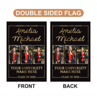 Personalized College Graduation Garden Flag, Double Sided Custom School, University Logo, Class of 2025 Yard Sign, Graduate Celebration Flag