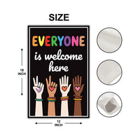 Everyone Is Welcome Here Garden Flag, 12x18 Inch Double Sided, Resist Hate Flag, Anti-Trump Flag, Resist Racism Flag, Resist Fascism Flag