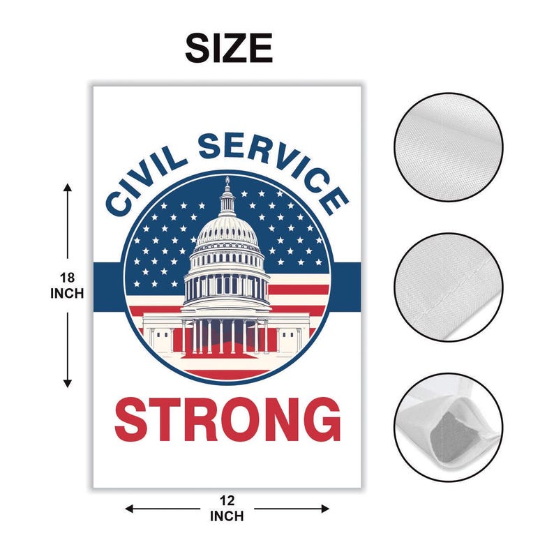 Civil Service Strong Garden Flag, 12x18 Inch Double Sided, Resist Hate Flag, Anti-Trump Flag, Resist Racism Flag, Resist Fascism Flag