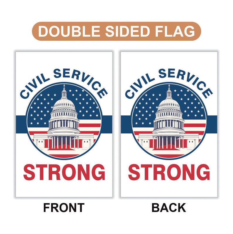 Civil Service Strong Garden Flag, 12x18 Inch Double Sided, Resist Hate Flag, Anti-Trump Flag, Resist Racism Flag, Resist Fascism Flag