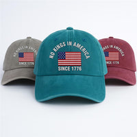 No Kings In America Embroidered Hat, Hat Gift For Anti MAGA, Anti-Trump Hat