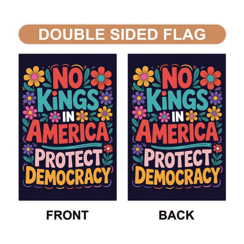 No Kings No Dictators Garden Flag, 12x18 Inch Double Sided, Resist Hate, Anti-Trump Flag