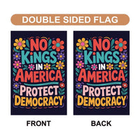 No Kings No Dictators Garden Flag, 12x18 Inch Double Sided, Resist Hate, Anti-Trump Flag