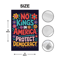 No Kings No Dictators Garden Flag, 12x18 Inch Double Sided, Resist Hate, Anti-Trump Flag