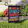 No Kings No Dictators Garden Flag, 12x18 Inch Double Sided, Resist Hate, Anti-Trump Flag