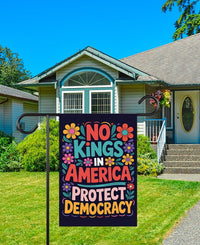 No Kings No Dictators Garden Flag, 12x18 Inch Double Sided, Resist Hate, Anti-Trump Flag