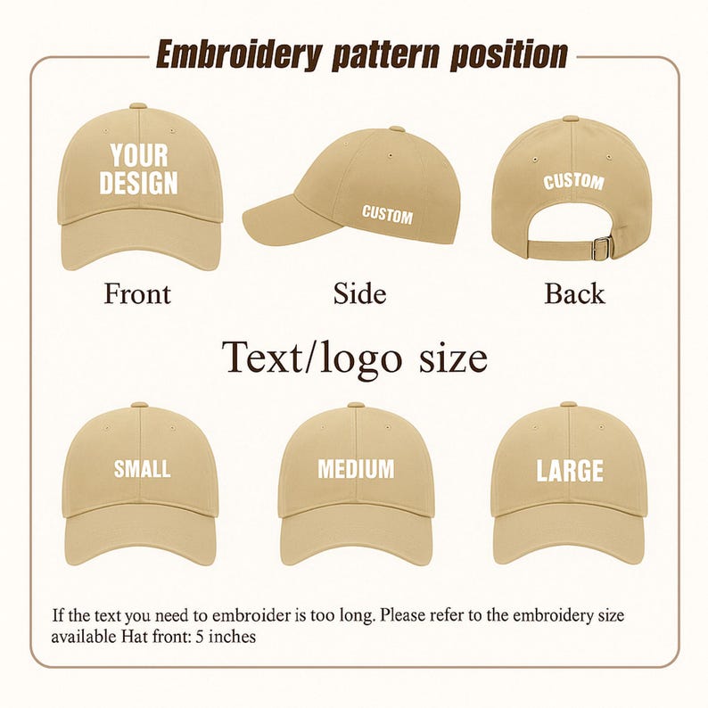 Custom Embroidered Hat, Personalized Dad Cap, Logo Baseball Hat, Your Own Text Monogram Hat