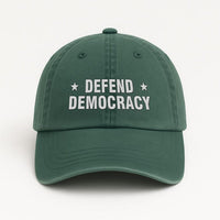 Defend Democracy Embroidered Hat, Anti Trump Cap, Protest Against Dictatorship
