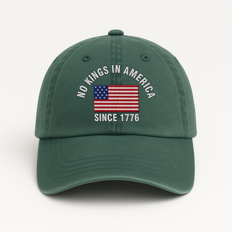 No Kings In America Embroidered Hat, Hat Gift For Anti MAGA, Anti-Trump Hat