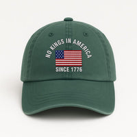 No Kings In America Embroidered Hat, Hat Gift For Anti MAGA, Anti-Trump Hat