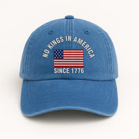 No Kings In America Embroidered Hat, Hat Gift For Anti MAGA, Anti-Trump Hat