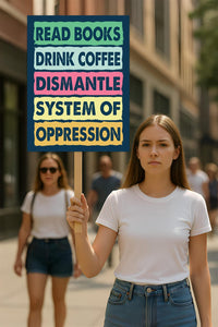 Read Books, Drink Coffee, Dismantle Protest Sign, Anti-Trump Resistance
