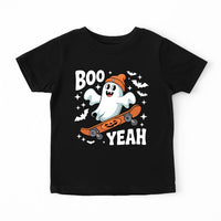 Boo Yeah Baby Bodysuit, Retro Ghost Baby Shirt, Halloween Toddler Sweatshirt - Skater Themed Outfit, Cute Spooky Fall Baby Clothes