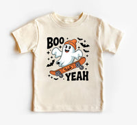 Boo Yeah Baby Bodysuit, Retro Ghost Baby Shirt, Halloween Toddler Sweatshirt - Skater Themed Outfit, Cute Spooky Fall Baby Clothes