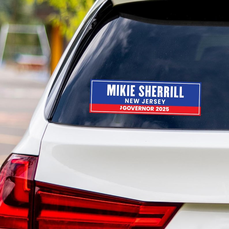Mikie Sherrill For New Jersey Governor 2025 Vinyl Sticker, Vote Mikie Sherrill Decal, Governor Elections 2025 Bumper Sticker