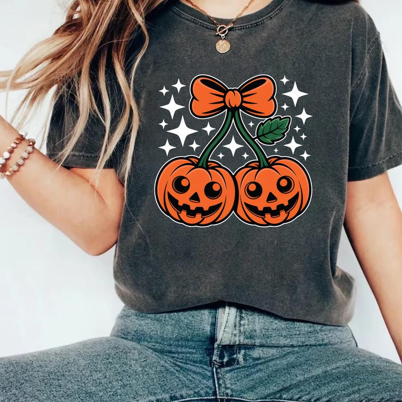 Pumpkin Cherries Short Sleeve T-Shirt