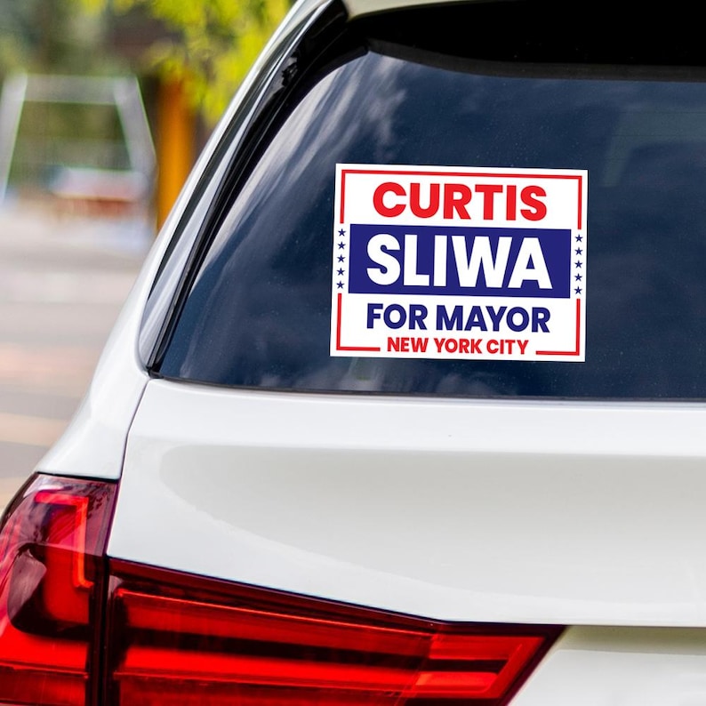 Curtis Sliwa 2025 Bumper Sticker, NYC Mayor Election, Political Campaign Vinyl Decal, Vote Mamdani, NYC Election Car Sticker