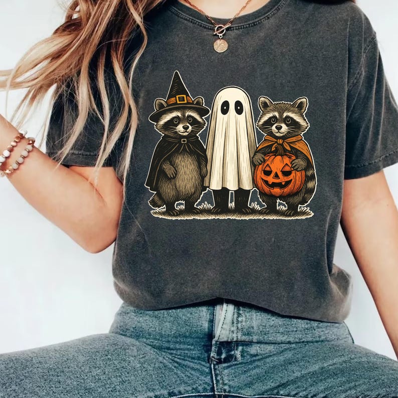Boo Ghost Raccoon Short Sleeve T-Shirt