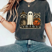 Boo Ghost Raccoon Short Sleeve T-Shirt