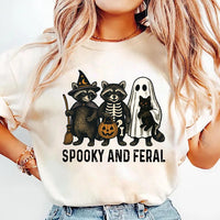 Spooky and Feral Raccoon Short Sleeve T-Shirt