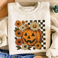 Retro Floral Pumpkin Sweatshirt