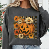 Retro Floral Pumpkin Sweatshirt