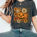 Retro Floral Pumpkin Short Sleeve T-Shirt