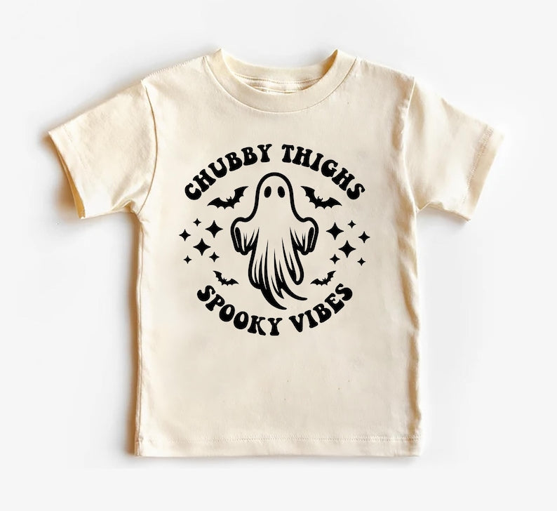 Chubby Thighs Spooky Vibes Funny Retro Baby Shirt, Baby Bodysuit, Halloween Toddler Sweatshirt - Cute Chunky Baby Fall Outfit