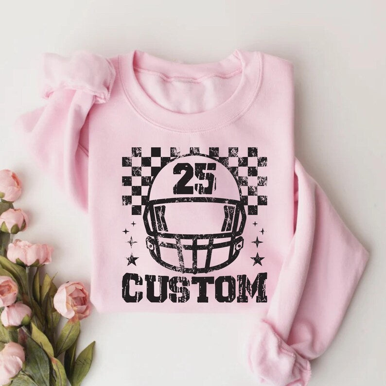 Custom Checkered Football Sweatshirt