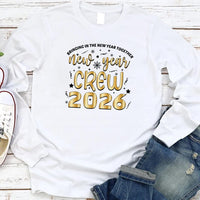 2026 New Year Crew Long Sleeve T-Shirt, New Year's Eve Party Unisex Long Sleeve Shirt, Happy New Year Shirt For Kids, 2026 New Year Shirt