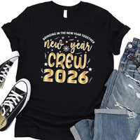 2026 New Year Crew T-Shirt For Men, New Year Eve Party Women V Neck Shirt, 2026 Happy New Year Shirt For Kids, Unisex 2026 New Years Shirt