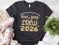 2026 New Year Crew T-Shirt For Men, New Year Eve Party Women V Neck Shirt, 2026 Happy New Year Shirt For Kids, Unisex 2026 New Years Shirt
